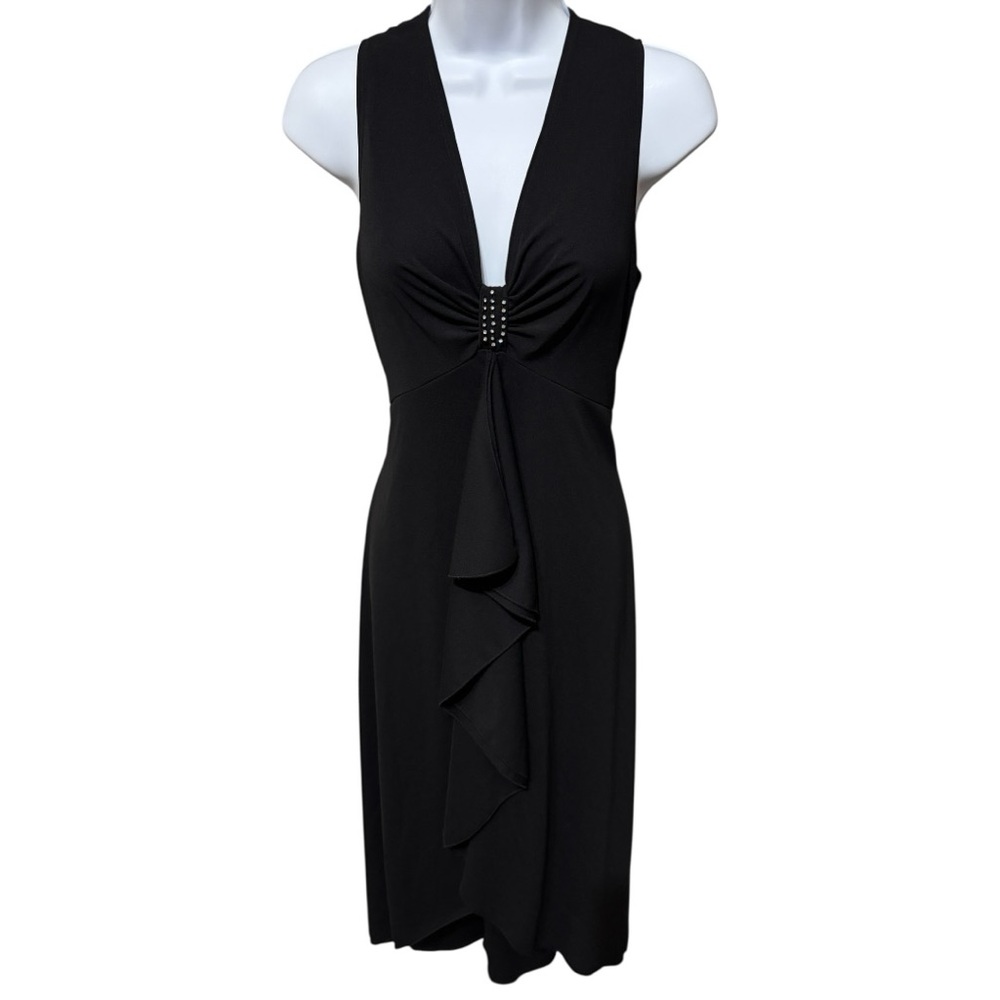 Women’s Vintage Bisou Bisou Black Sleeveless Midi Dress - 8